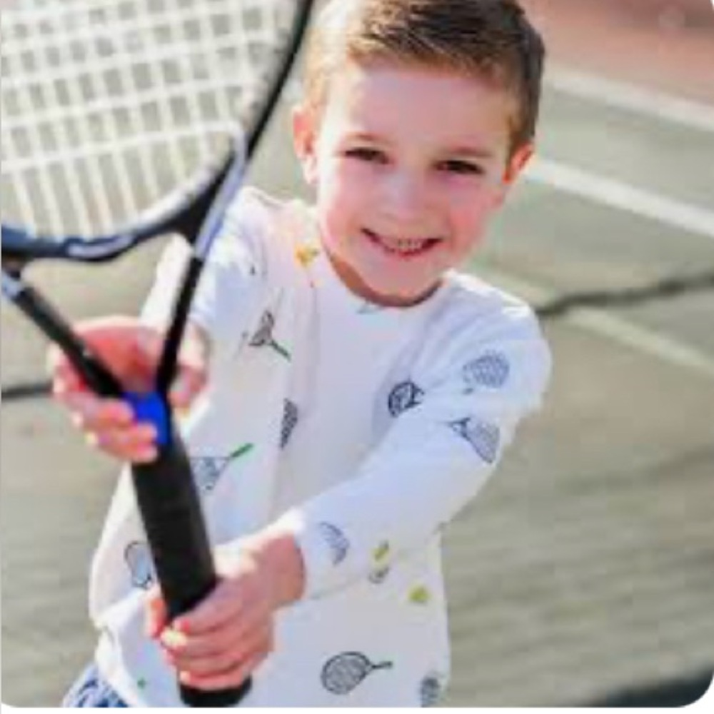 OH BABY! Cotton Terry Slouch Boxy Tennis Sweatshirt - 2-3Y